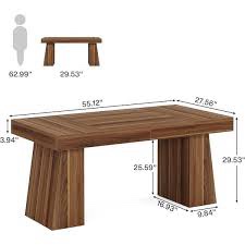 55 Inches Executive Desk with Double Trapezoid Base