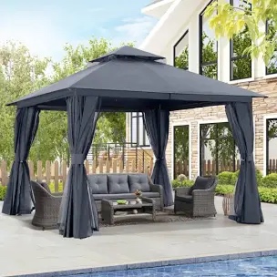 13 Ft. W X 11 Ft. D Steel Patio Gazebo