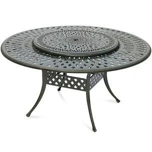 Patio Metal 60 L x 60 W Outdoor Round Dining Table