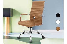 chair office leather brown 