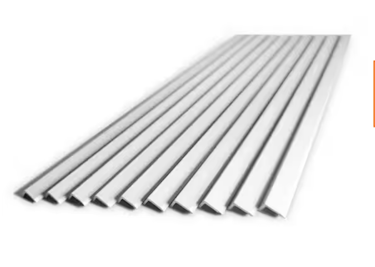 Matte Silver 36 in. x 0.18 in. Aluminum Peel and Stick Backsplash Tile Edge Trim (10 Piece)