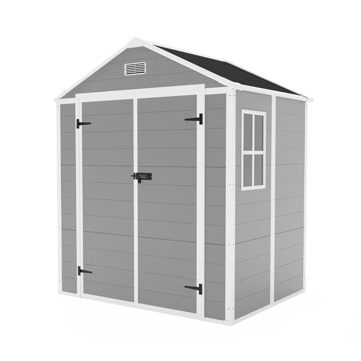 ( incomplete/ box 2 of 3) Campcraft 8*8Ft Resin Storage Shed Size: 86.61" H x 71.65" W  x  59.45" D