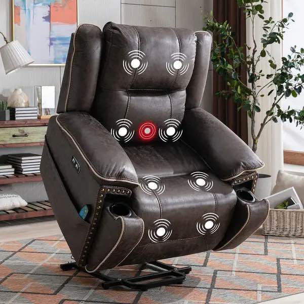 ( incomplete/ box 3 of 3) Power Lift comfortable chair with massage heating, cup holder and USB port 