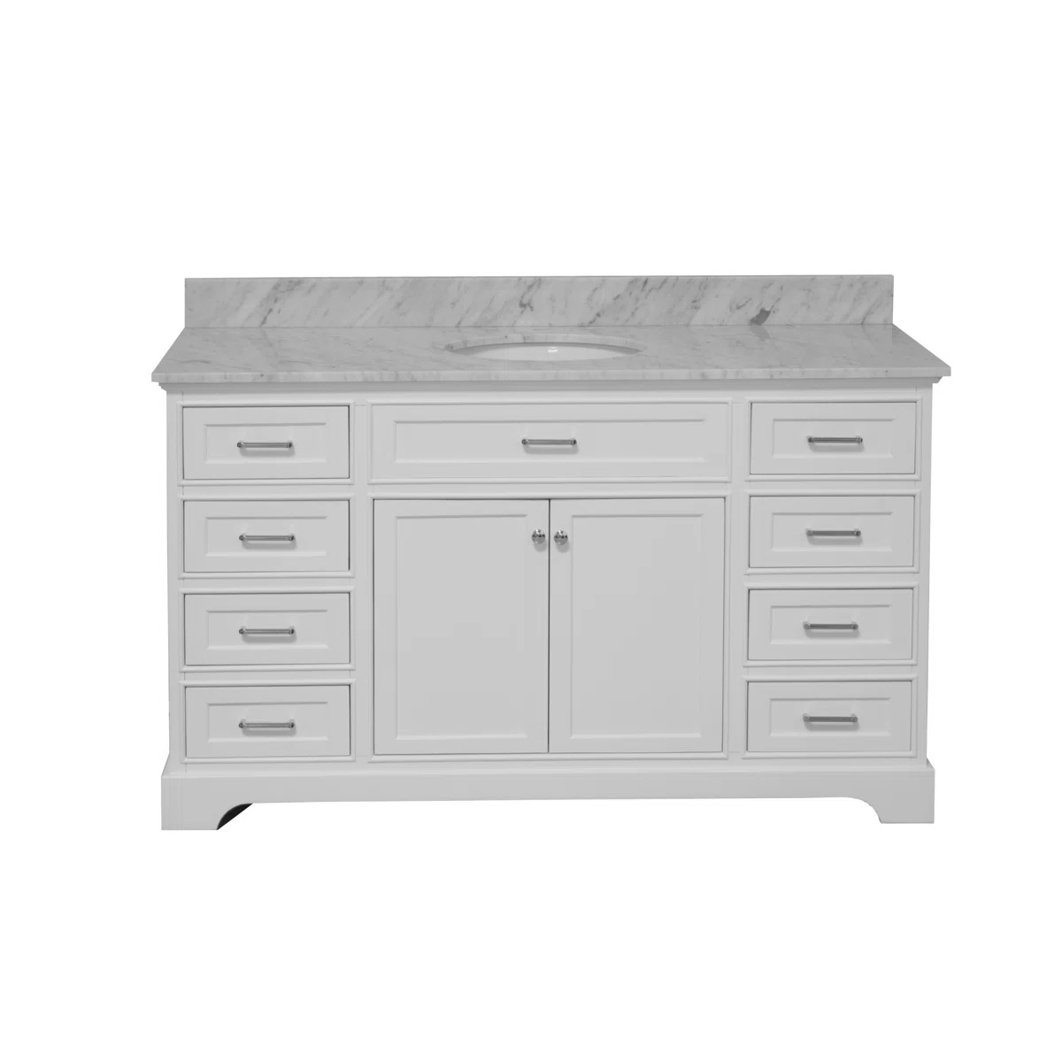 Ronnie 60" Single Bathroom Vanity Set Base Finish: Marine Gray, Top Finish: Carrara Marble