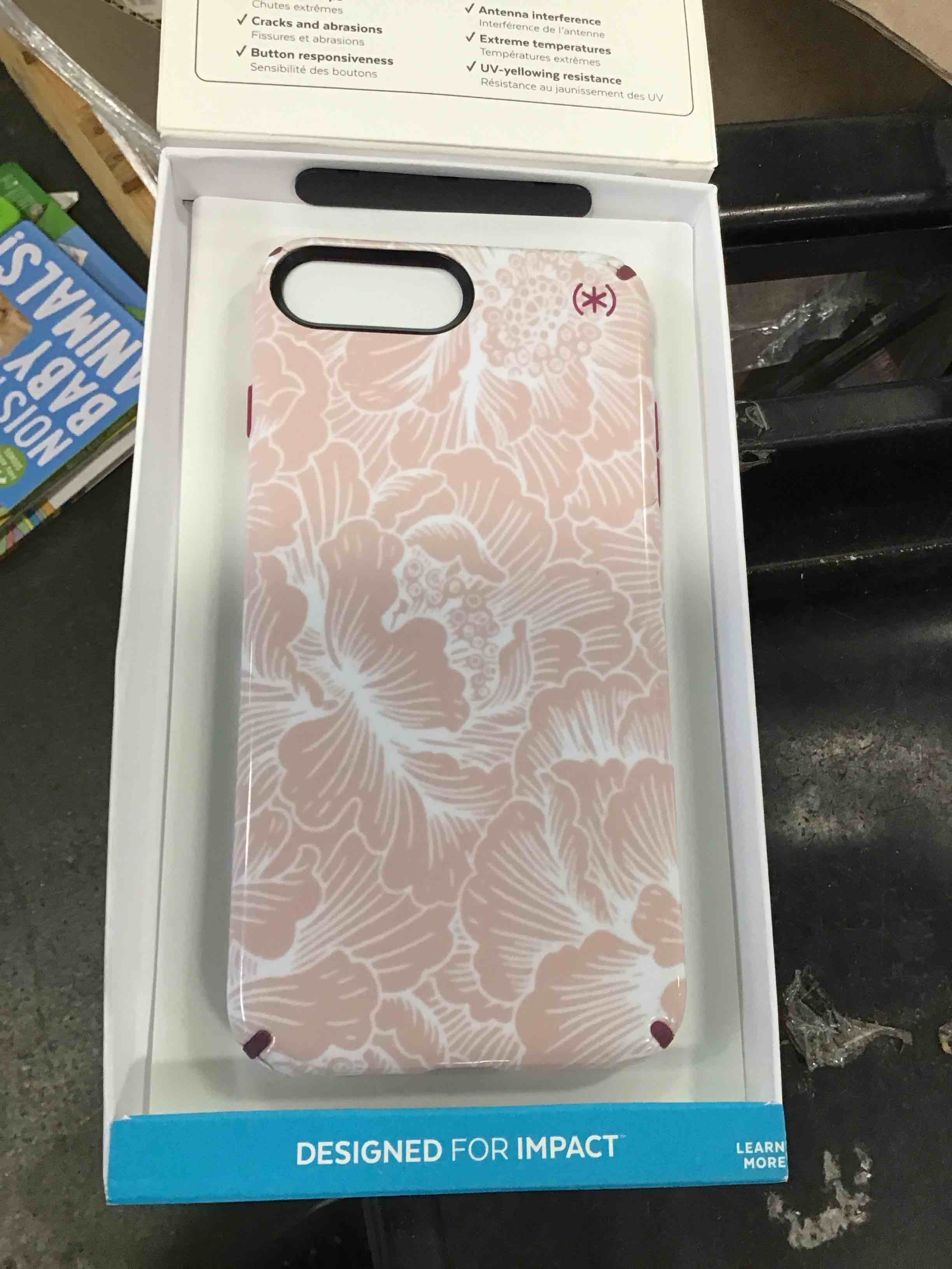 Speck Products Presidio Inked Cell Phone Case for iPhone 7 Plus- Fresh Floral Rose/Magenta Pink