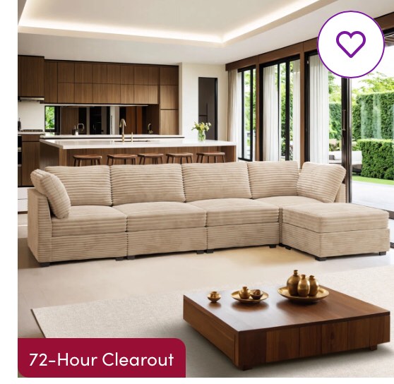 ( incomplete) 130“large Upholstered Sofa With Ottoman For Living Room, Office, Bedroom, Modern Sectional Couch Sofa, Comfy Cloud Couch