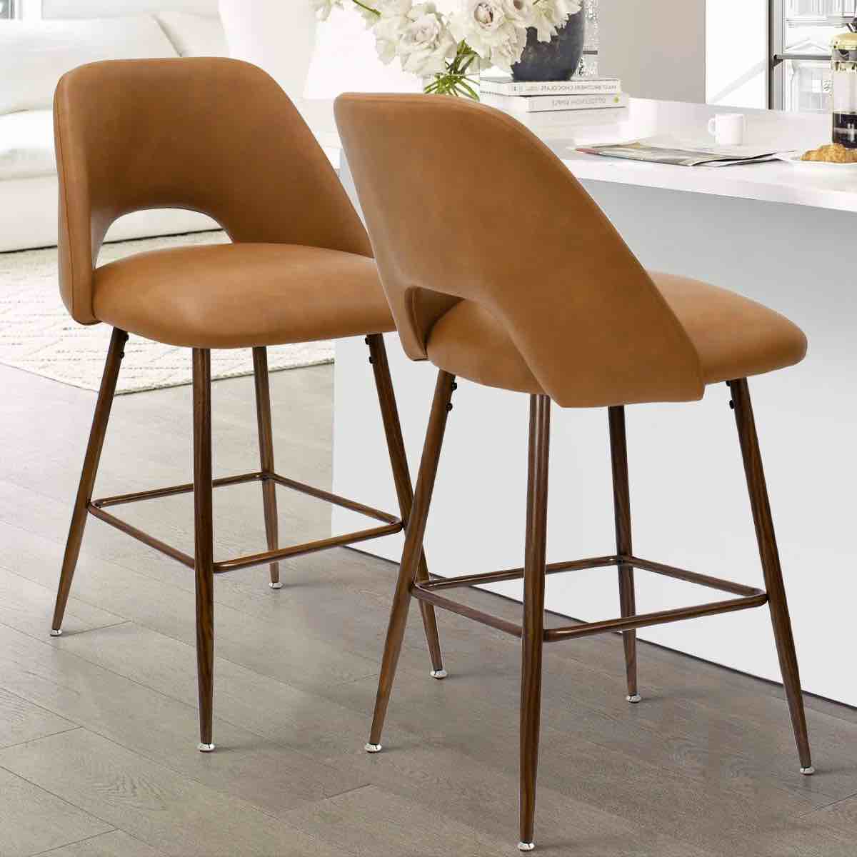 Berneta 26" Upholstered Counter Stools, Set of 2 (Set of 2)
