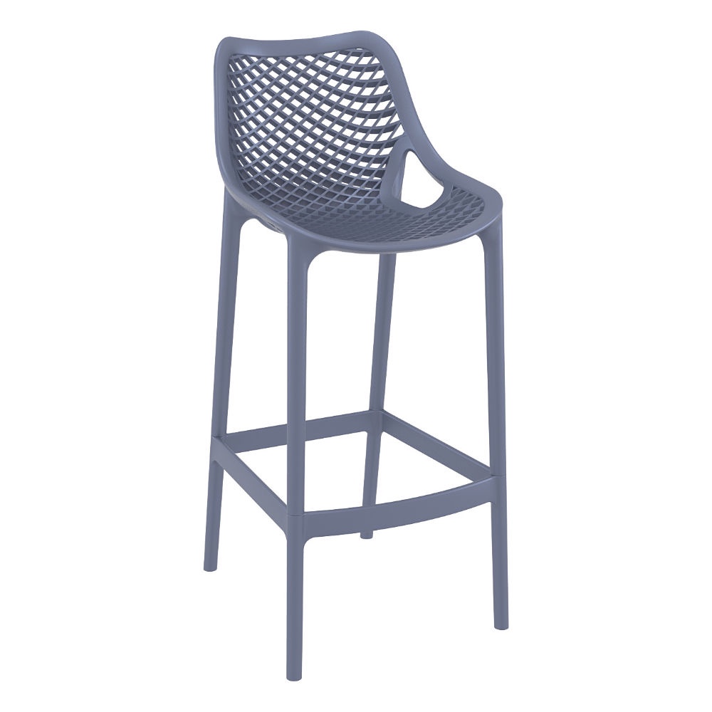 AIR RESIN OUTDOOR BAR CHAIR DARK GRAY