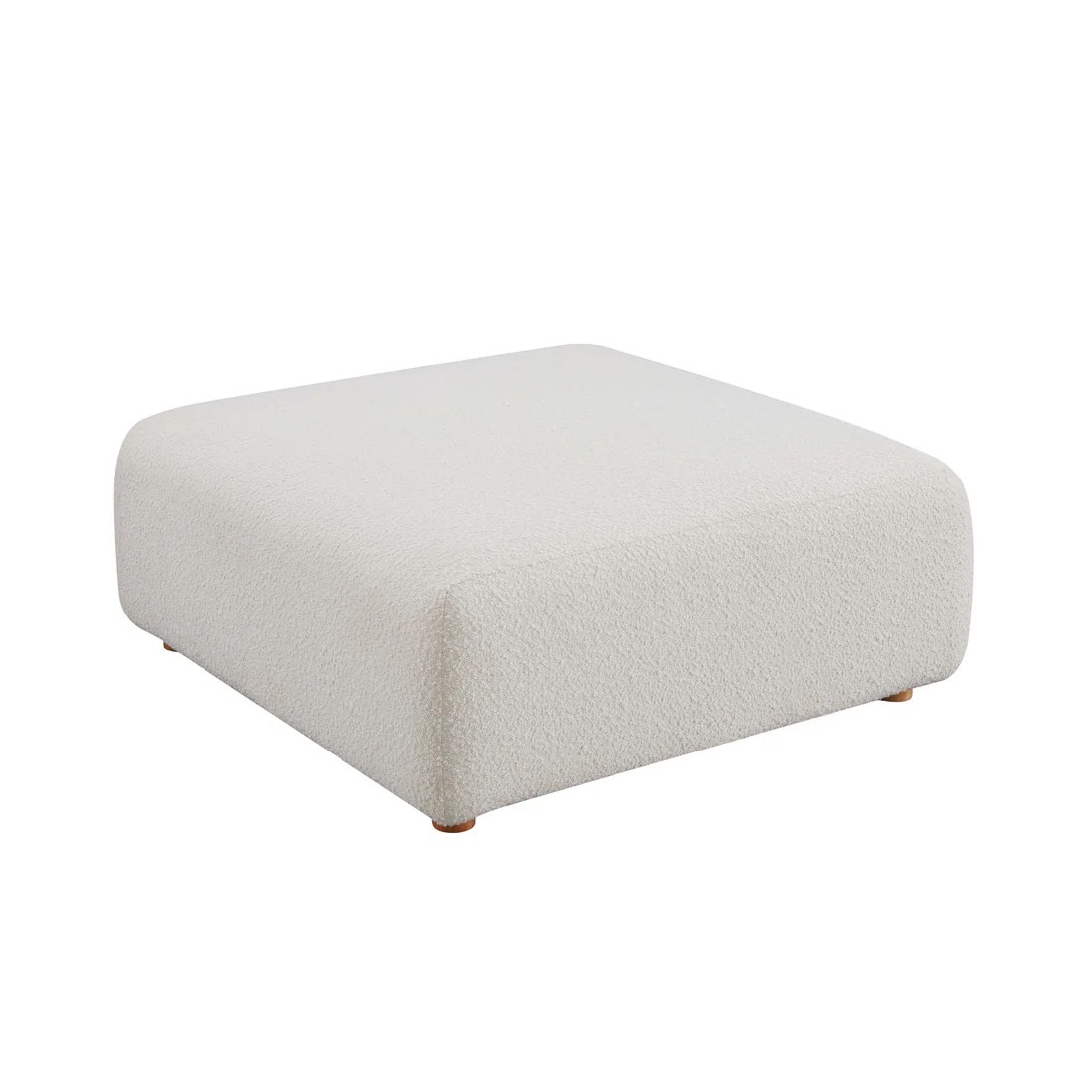 Hangover Cream Boucle Ottoman *similar to stock photo*