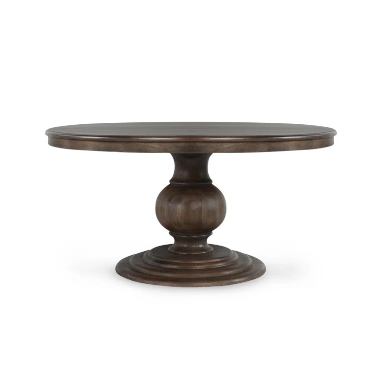 *incomplete* Brookside 60" Round Mango Wood Dinning Table In Cocoa Brown