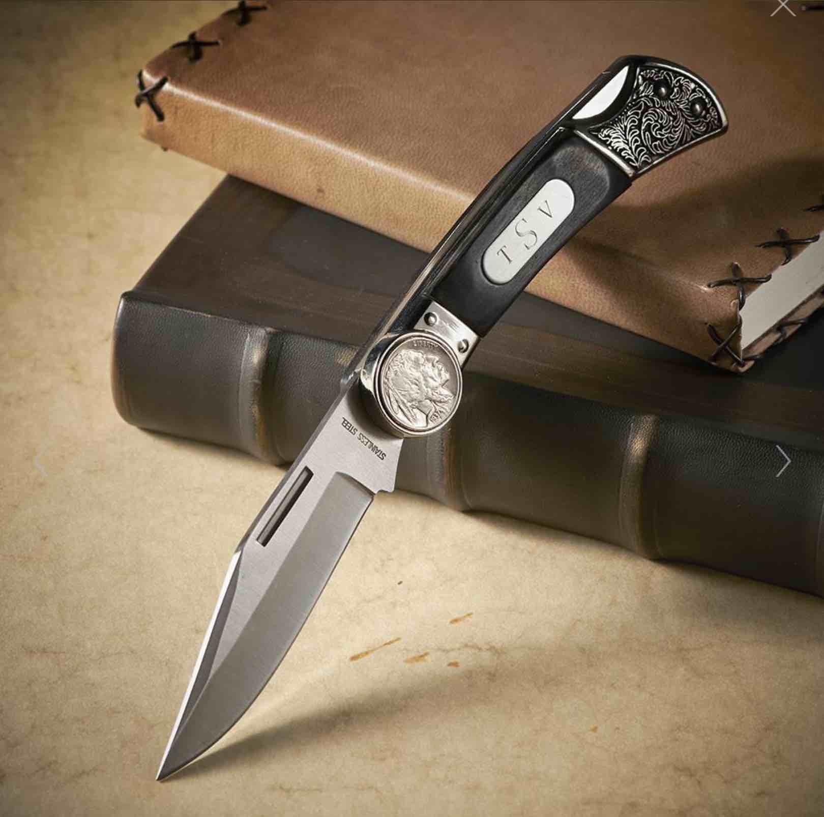The Monogrammed Buffalo Nickel Pocket Knife
