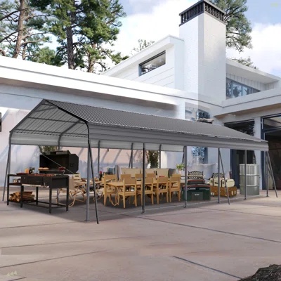 *incomplete,box a only* 13x25’ carport galvanized steel