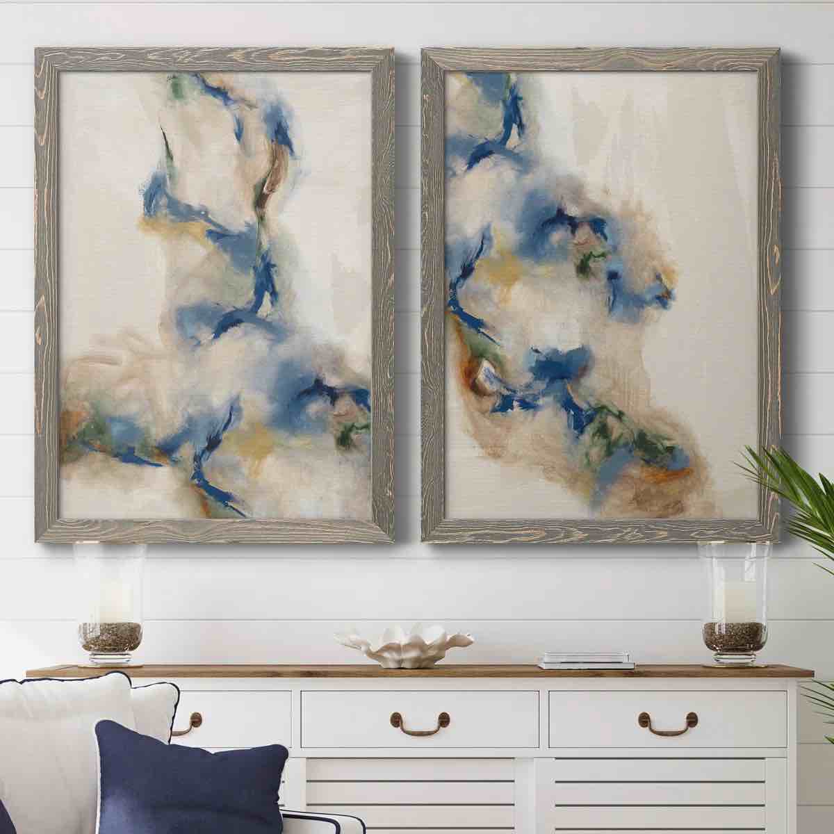 Onward I - 2 Piece Picture Frame Painting Print Set Format: Gray Framed Canvas, Size: 31.5" H x 47" W x 1.5" D