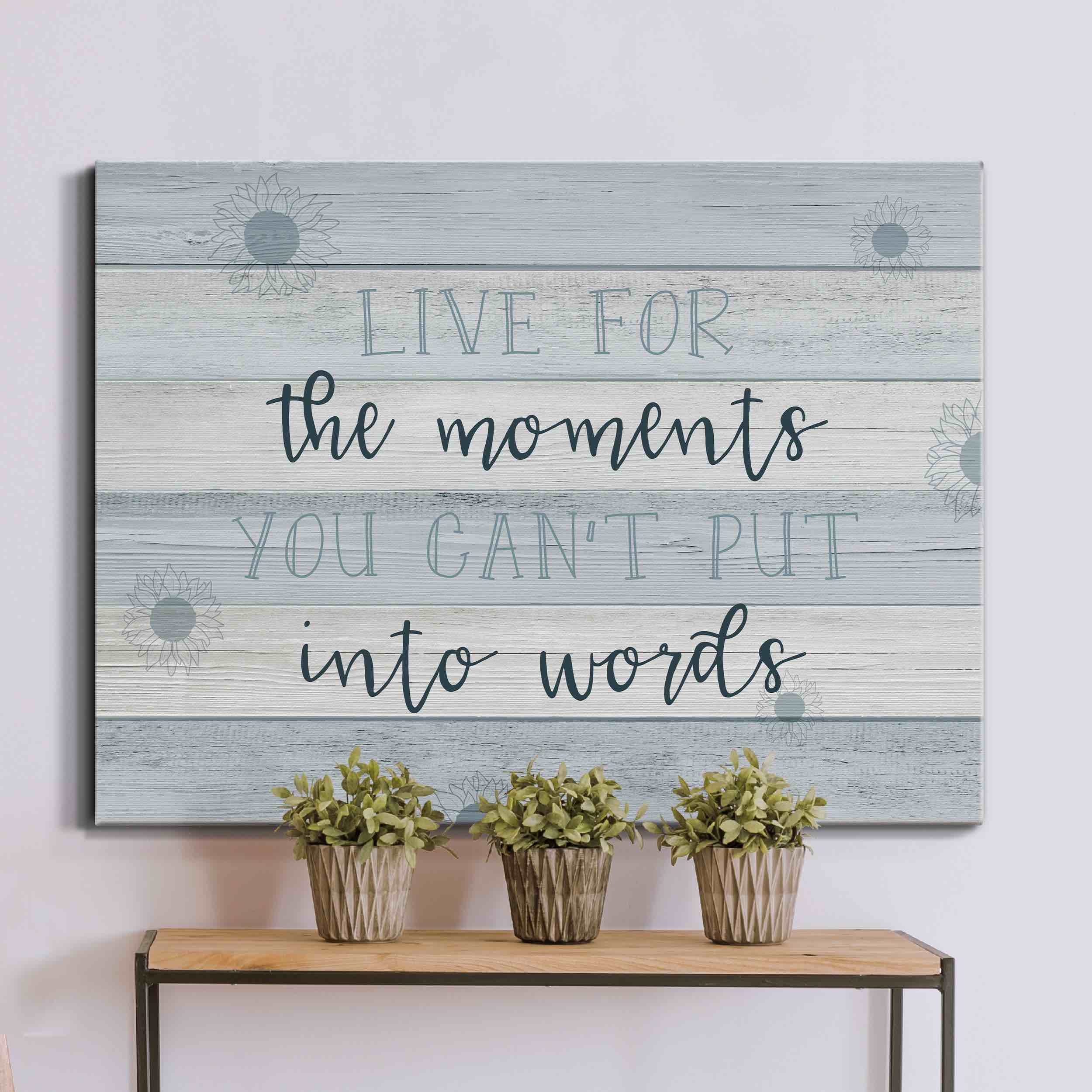 Moments into Words - Wrapped Canvas Textual Art Print Size: 36" H  x 24" W x 1" D