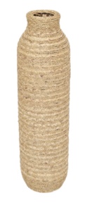 Brown Seagrass Handmade Slim Woven Tall Decorative Vase, 9" x 9" x 32"