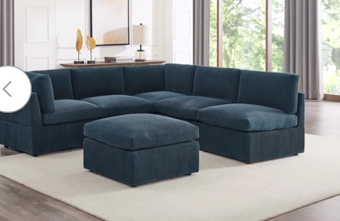 Kyanne Priyen 98" Wide Symmetrical Modular Corner Sectional (incomplete 1 box only consisting of 1 armless chair)