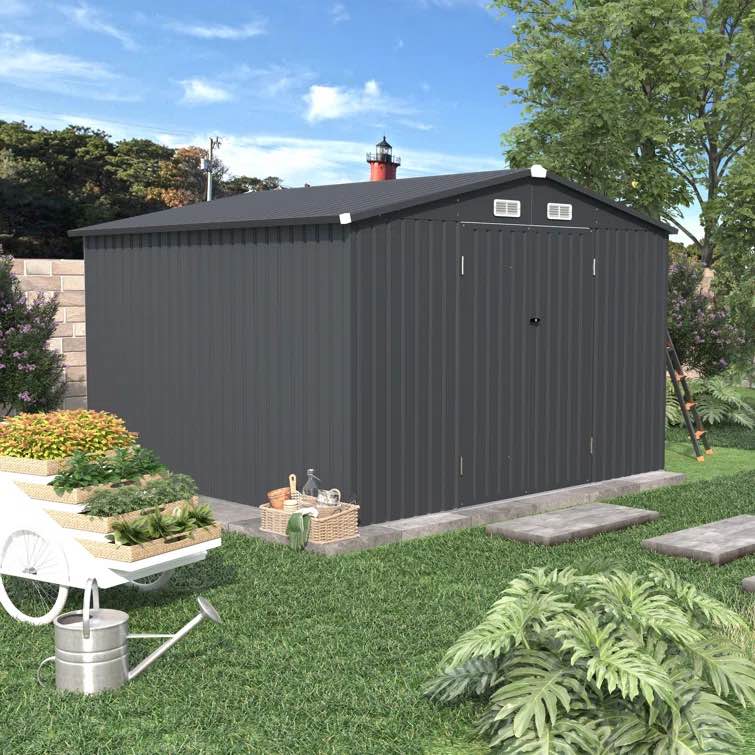 10 ft. W X 8 ft. D Metal Storage Shed (incomplete box 1 of 2 only)