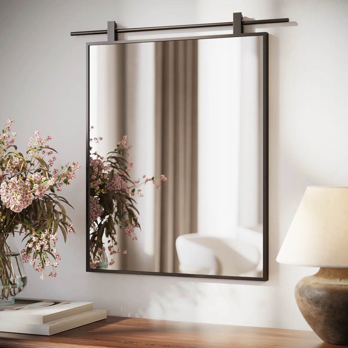 Solene Metal Farmhouse Wall Mirror 24” x 19” 