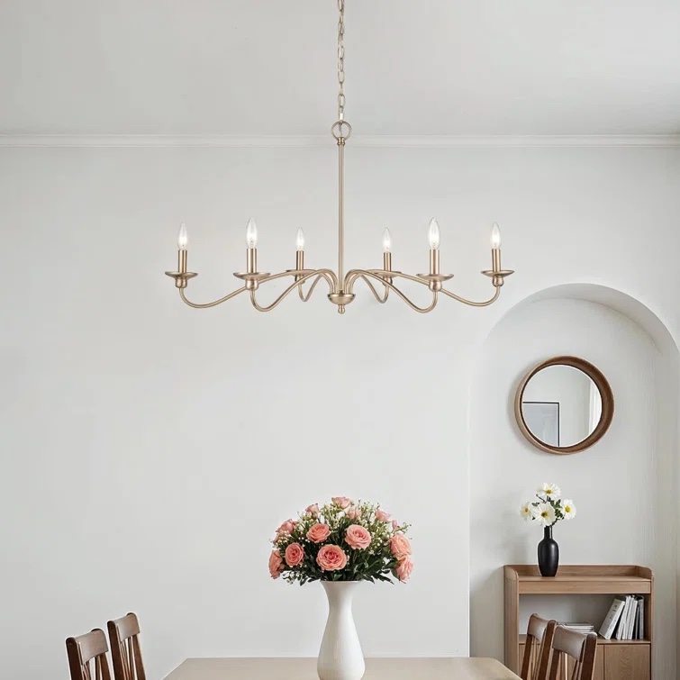 Modern Gold Charlayne Steel Dimmable Classic / Traditional Chandelier