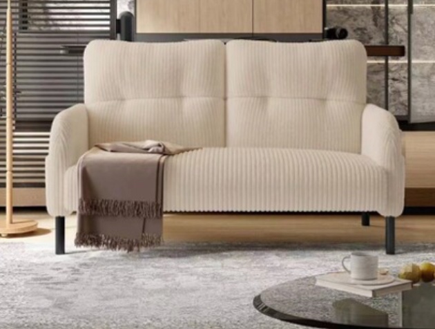 UNITED WE WIN corduroy fabric, comfortable monochrome double sofa, suitable for living rooms and bedrooms W1568P307262