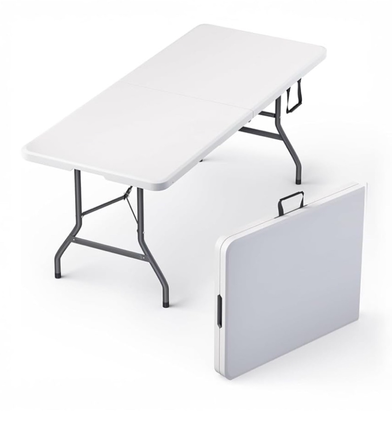 6 Ft Folding Table White 
