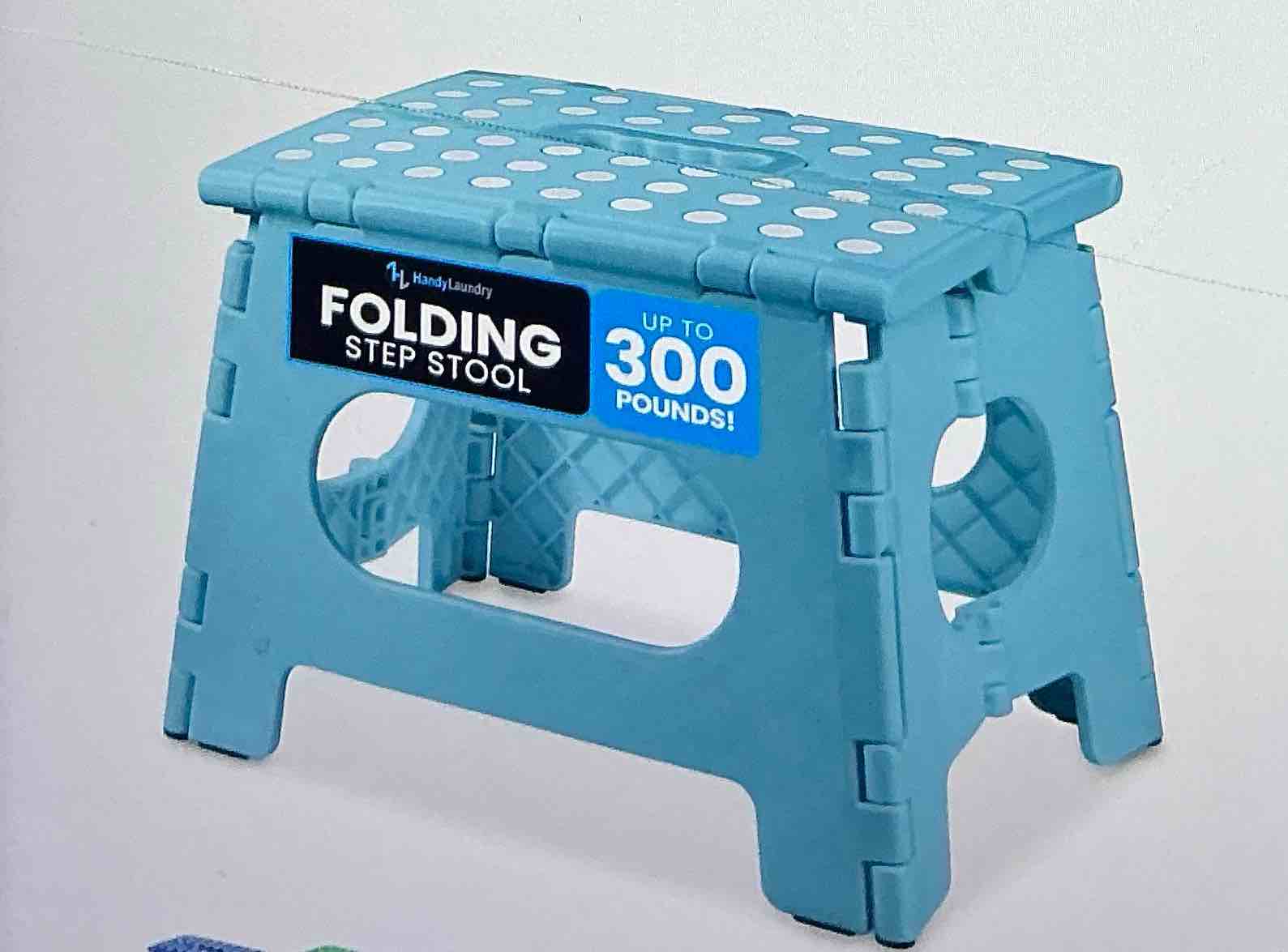 Handy Laundry Folding and lightweight stool, sturdy enough to support adults and safe enough for children, opens easily with a turn, ideal for kitchen, bathroom or