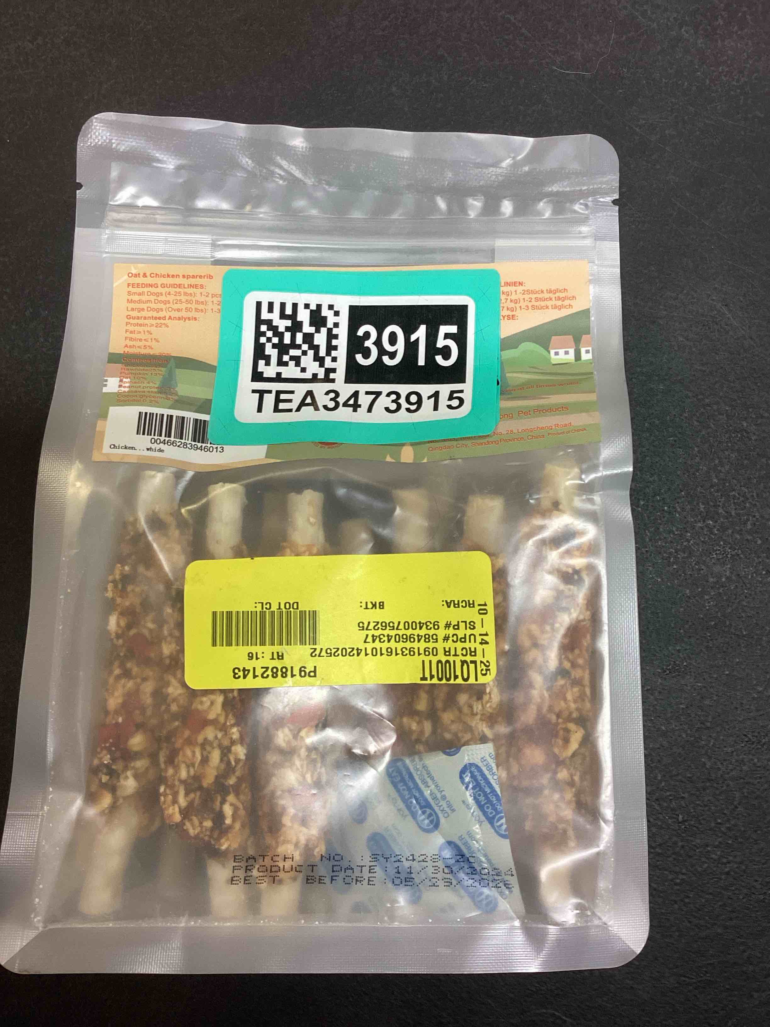 ASMPET Rawhide Dog Chew, Natural Chicken Wrap Pumpkin & Oat Treat for Dogs, 11oz.