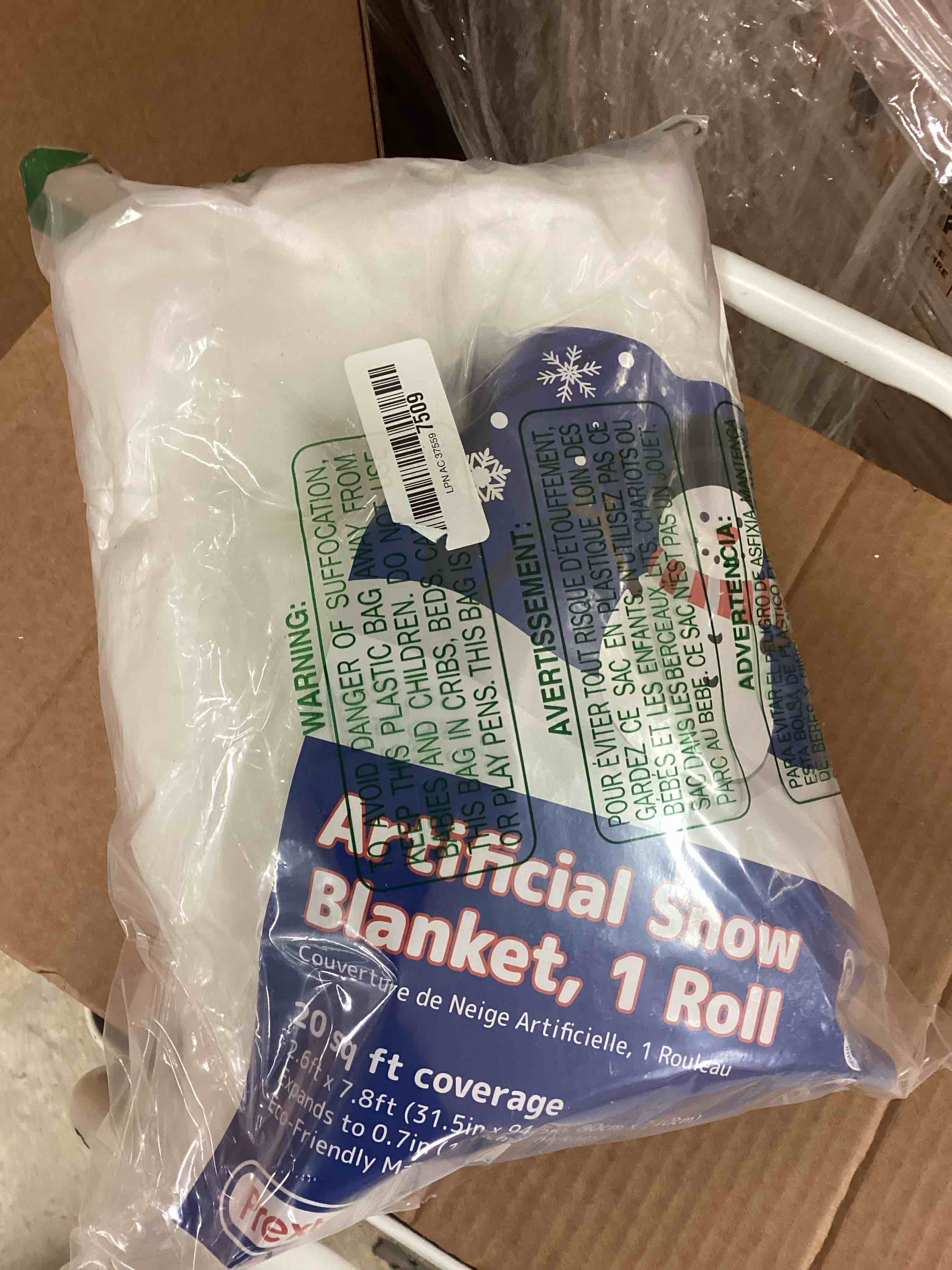 Condition photo showing New/Like New for PREXTEX Artificial Snow Roll - Large Fluff for Christmas Village Displays, 94"x31" Tabletop Décor, and Winter Wonderland Party Scenes - Thick White Blanket for Holiday Backdrops and Festive Decoration 1 count