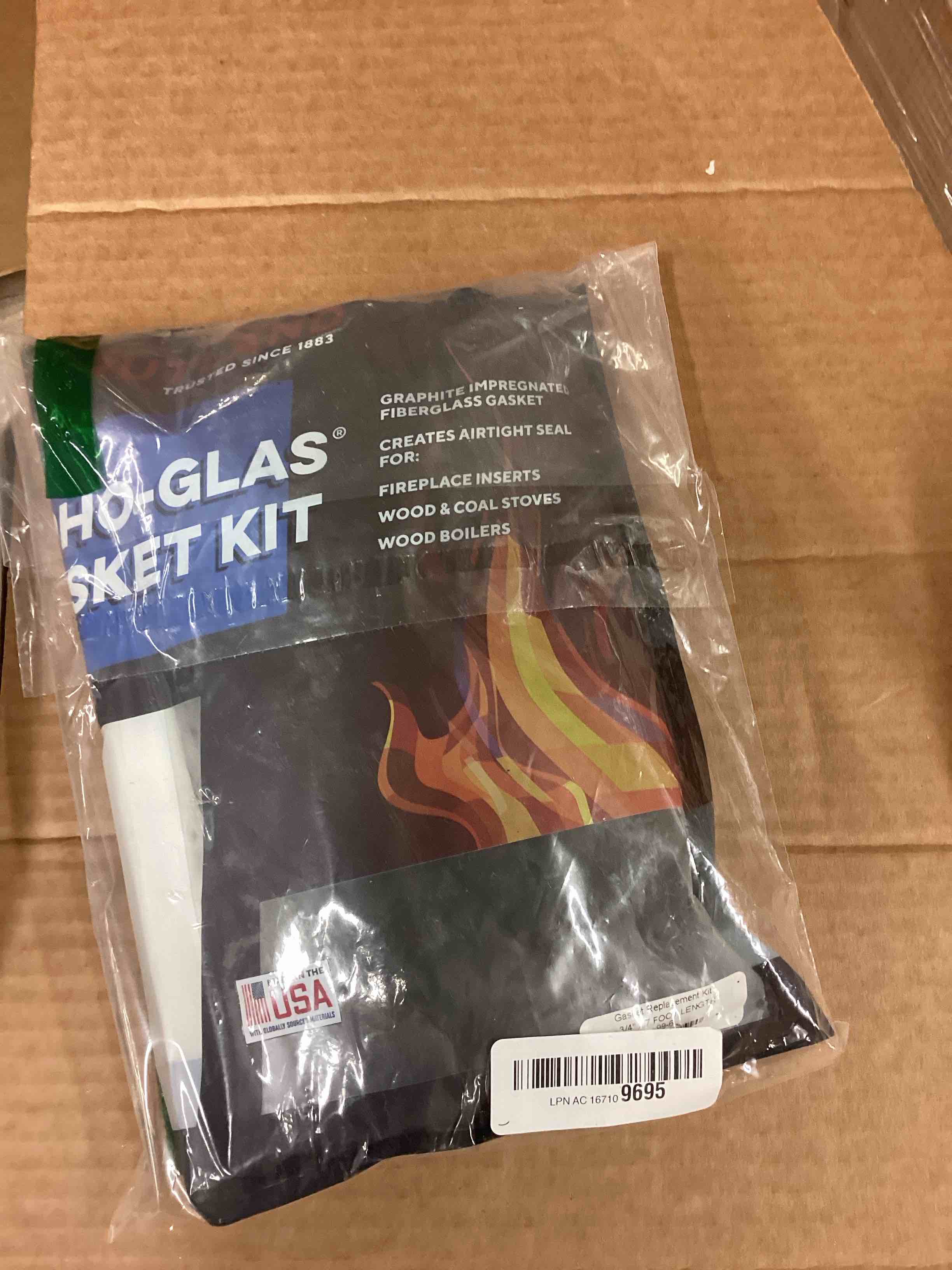 Condition photo showing New/Like New for Rutland Wood Stove Gasket Replacement Kit, Graphite Impregnated Gasket & Adhesive, 3/4" x 7' Rope, Black 3/4" x 7" Rope