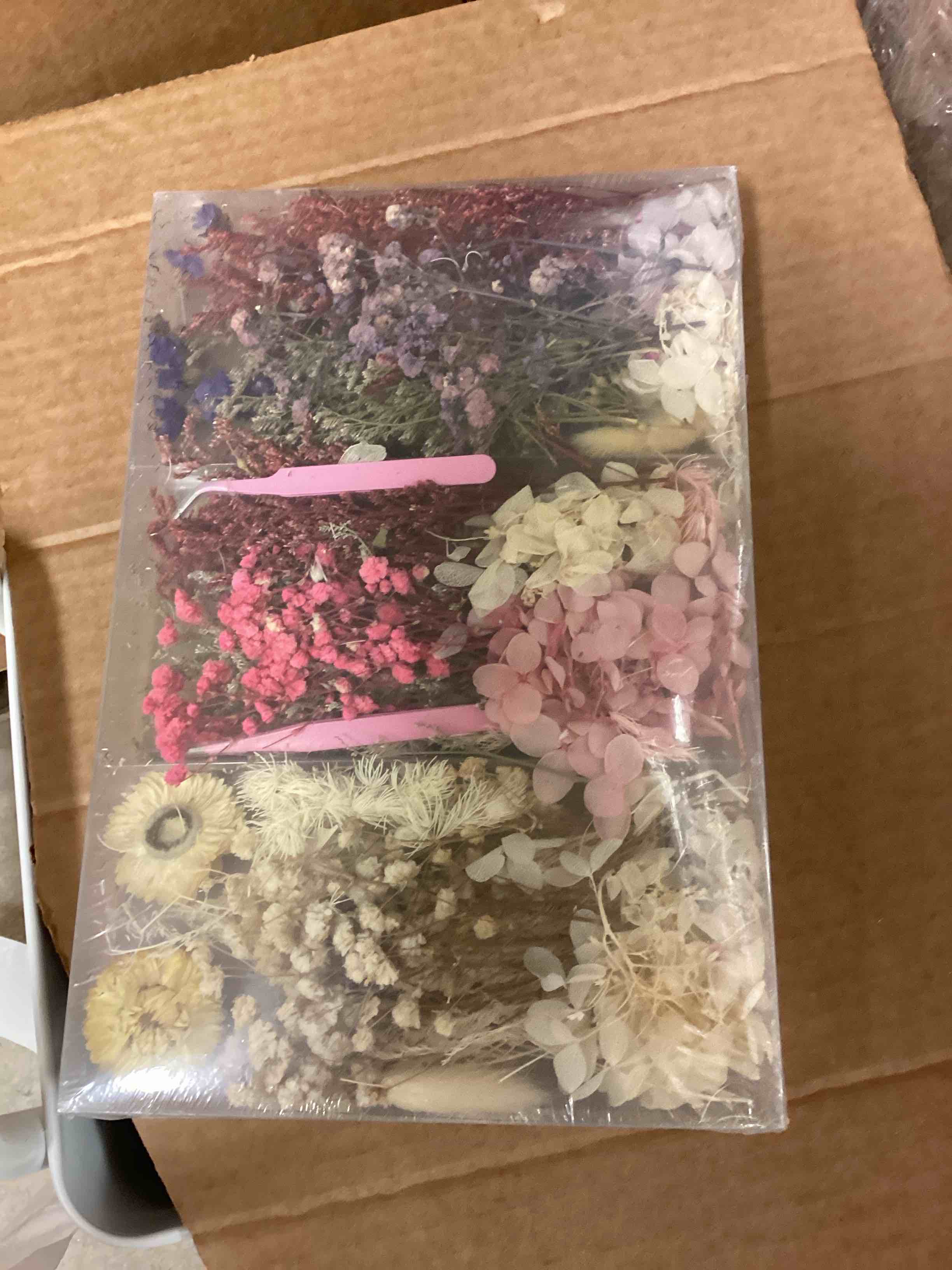 Condition photo showing New/Like New for Real Dried Flowers 100% Natural Dried Flowers, Mixed Colors Dried Leaf Flowers for DIY Arts and Crafts Candles Resin Jewelry Nail Pendant Cards Scrapbooking Wedding Home Decoration Violet