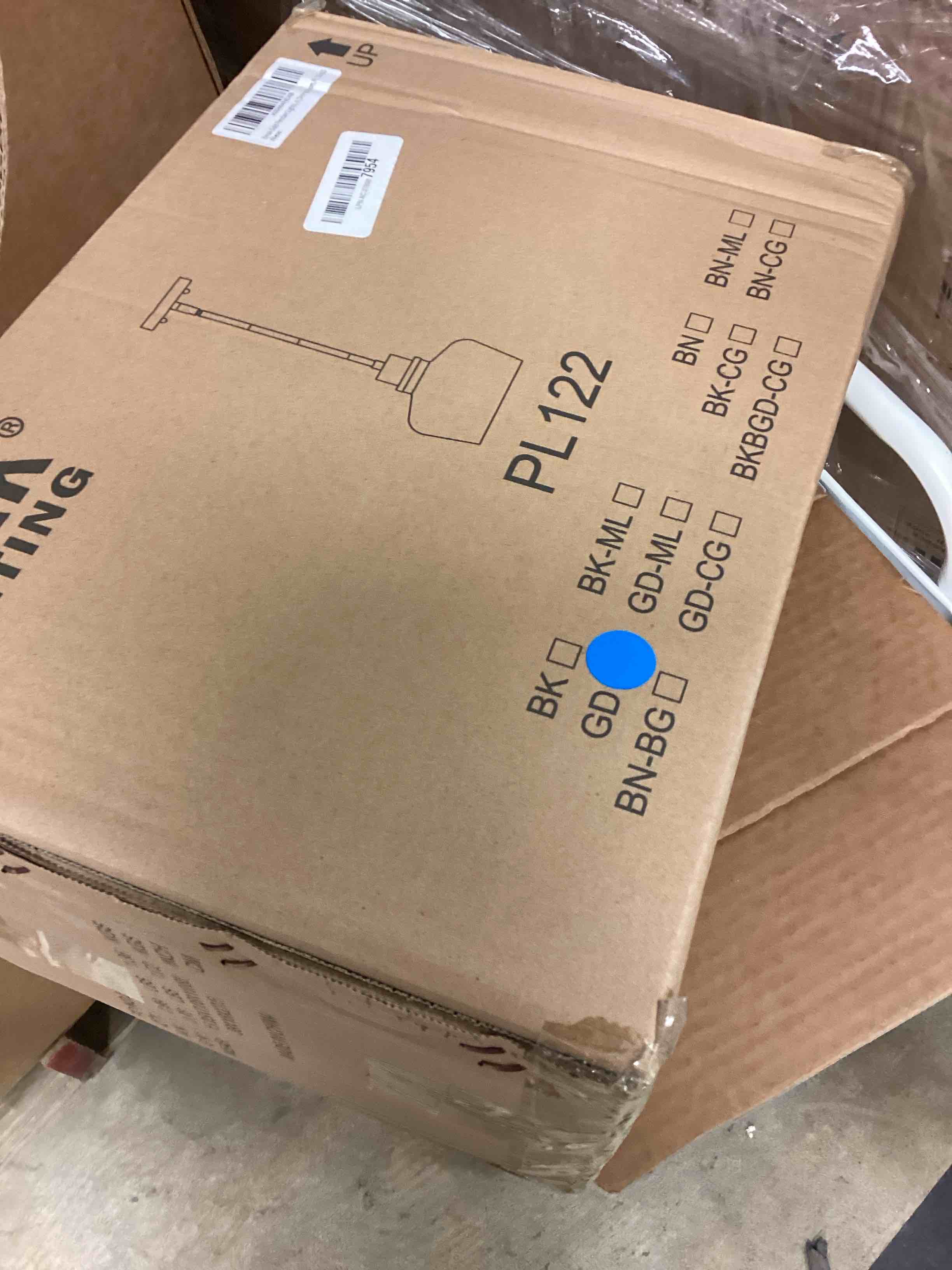 Condition photo showing New/Like New for Emak 8 Inch Gold Pendant Light Fixtures, Modern Pendant Lights Kitchen Island with Seeded Glass Shade, 1 Light Hanging Light for Kitchen Island, Dining Room, Bathroom, Bedroom, PL122-GD Gold & Seeded Glass 8 Inch - 1 Light(1 Pcs)