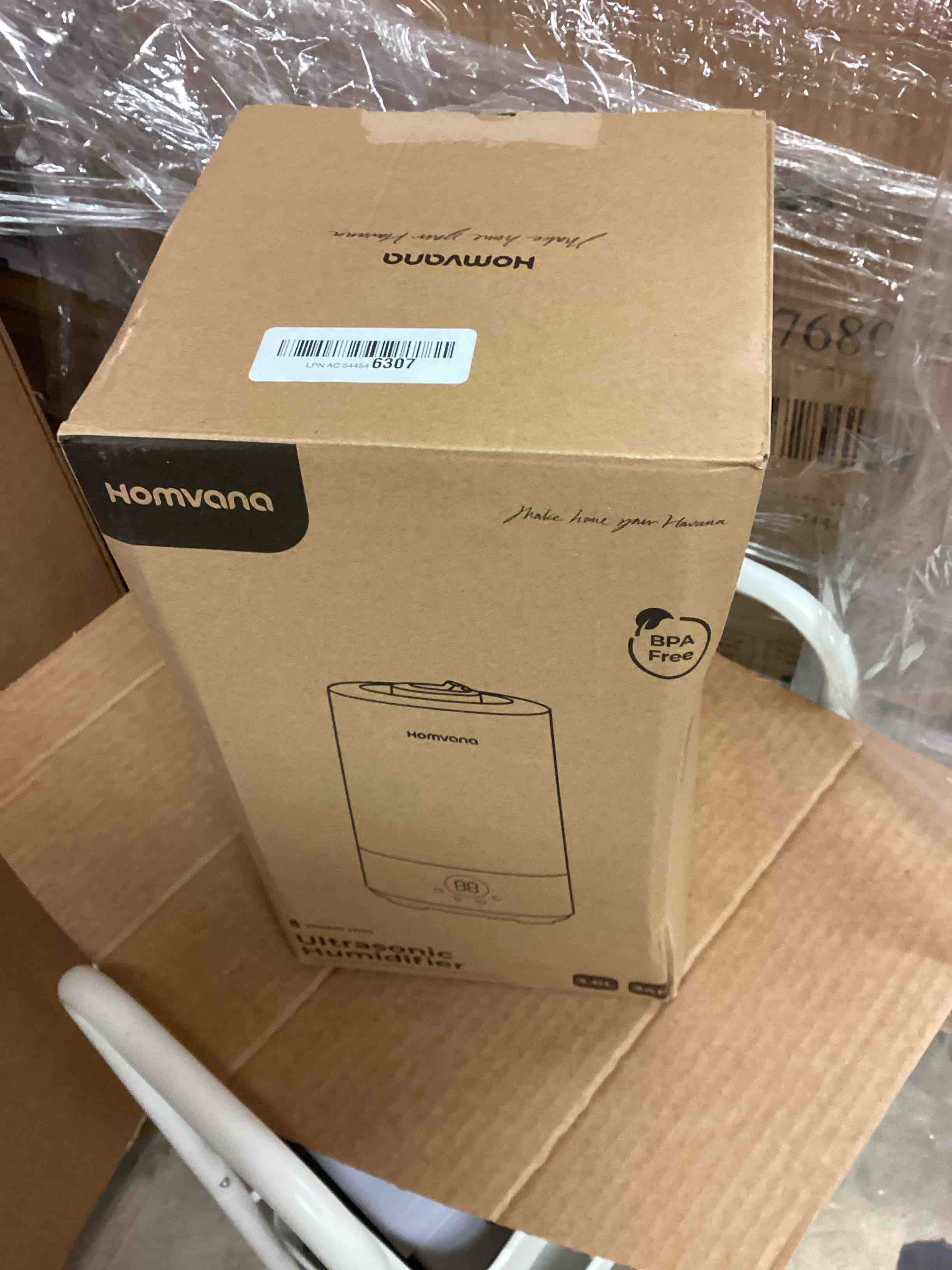 Condition photo showing New/Like New for Homvana Humidifiers for Bedroom Home, 3.6 L Cool Mist Top-Fill 34H Super Long Time, Quiet 23dB, Baby Humidifier, Oil Diffuser for Large Room, Plants, Nursery, Office BPA FREE, 7 Color Light Ultrasonic Grey