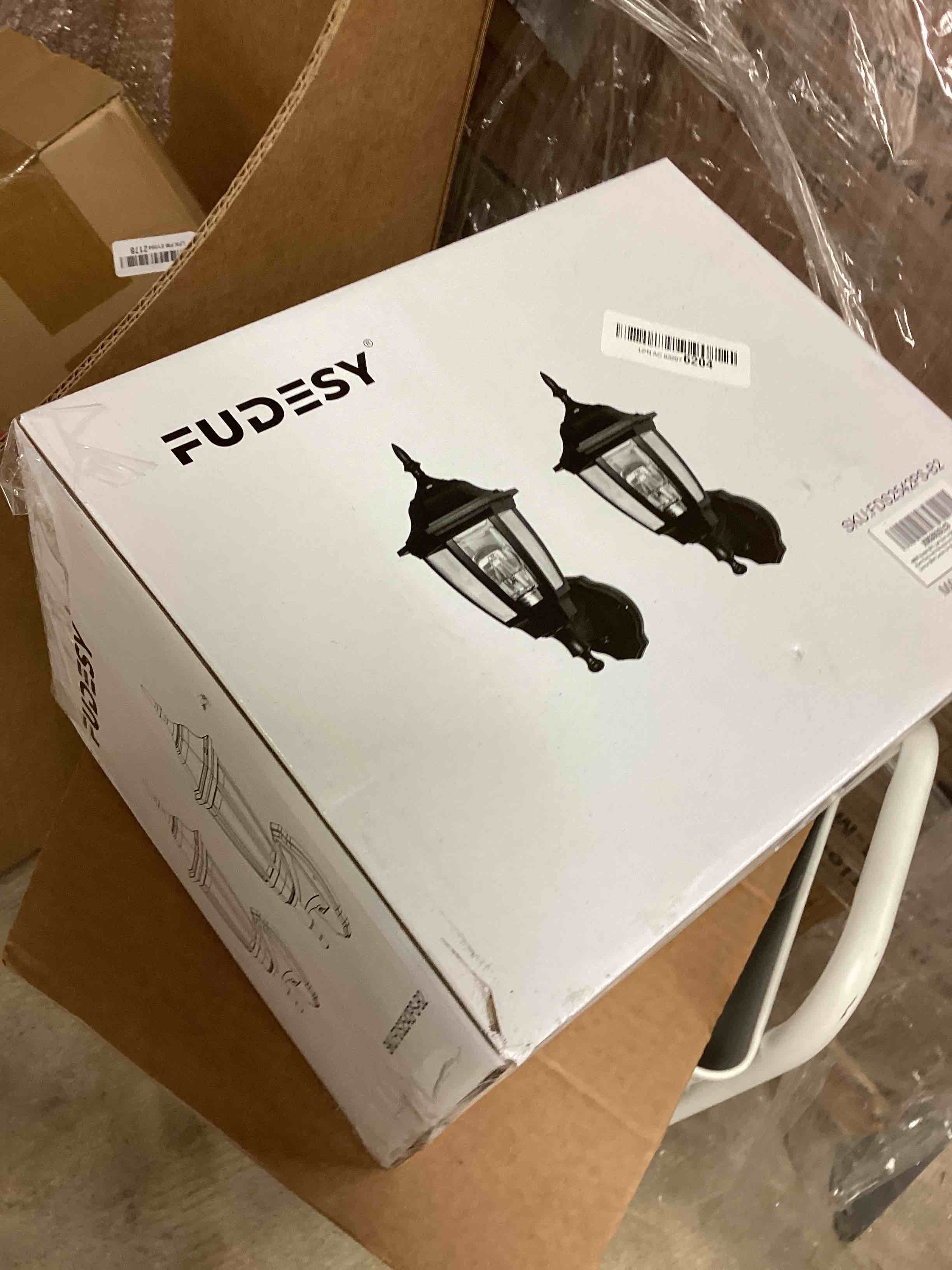 Condition photo showing New/Like New for FUDESY Outdoor Wall Light Dusk to Dawn, Porch Sensor Light Black Plastic Anti-Corrosion with LED Edison Filament Bulb, Exterior Mount Lantern for House, Garage (2-Pack) Black 2-Pack