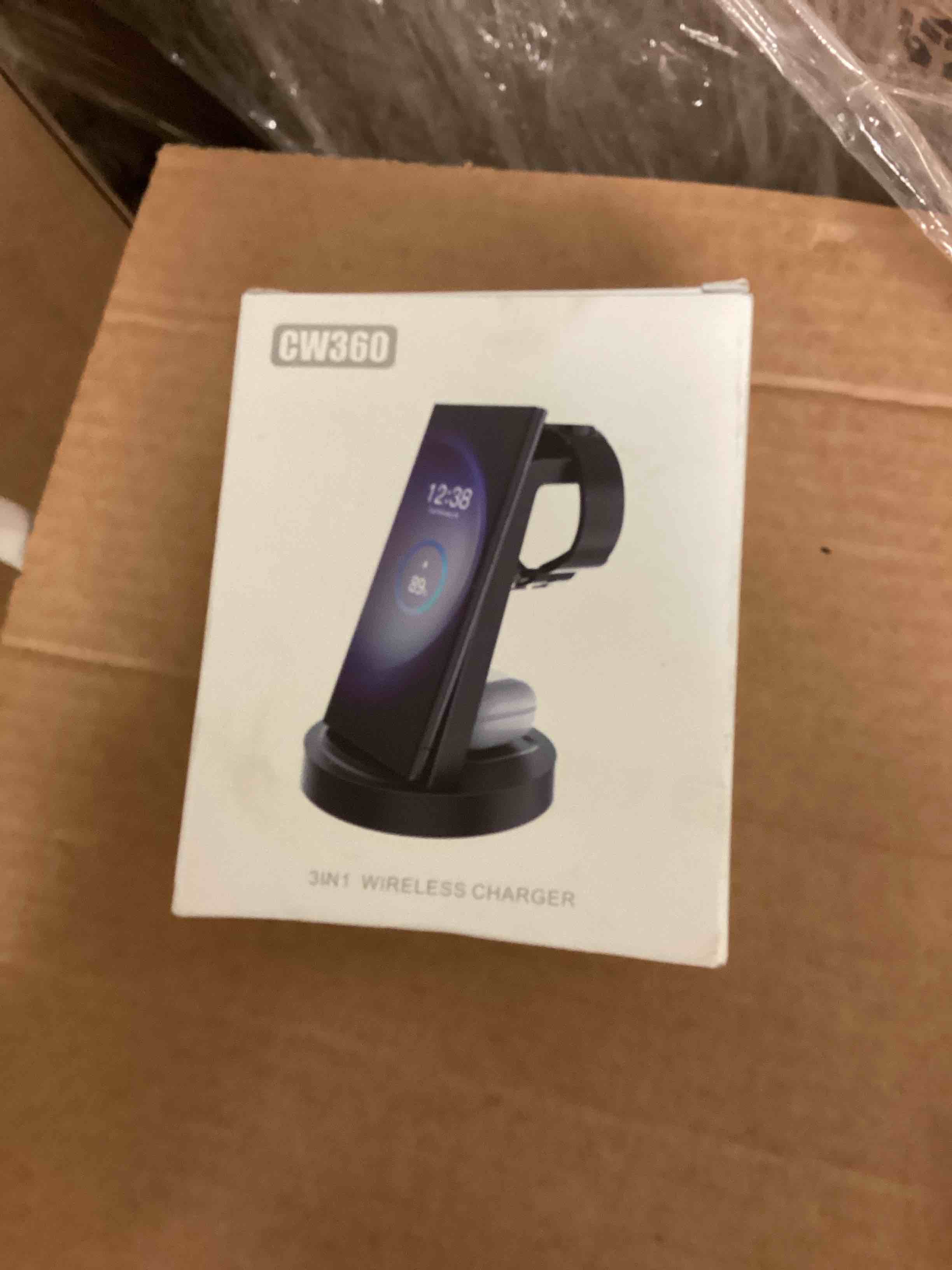 Condition photo showing New/Like New for Wireless Charger for Samsung: 3 in 1 Wireless Charging Station for Samsung Galaxy Watch 8 7 6 5 4 3 Pro Classic Galaxy Buds - Charger Dock Stand for S25 S24 Ultra S23 S22 S21 Note Z Fold Android Black
