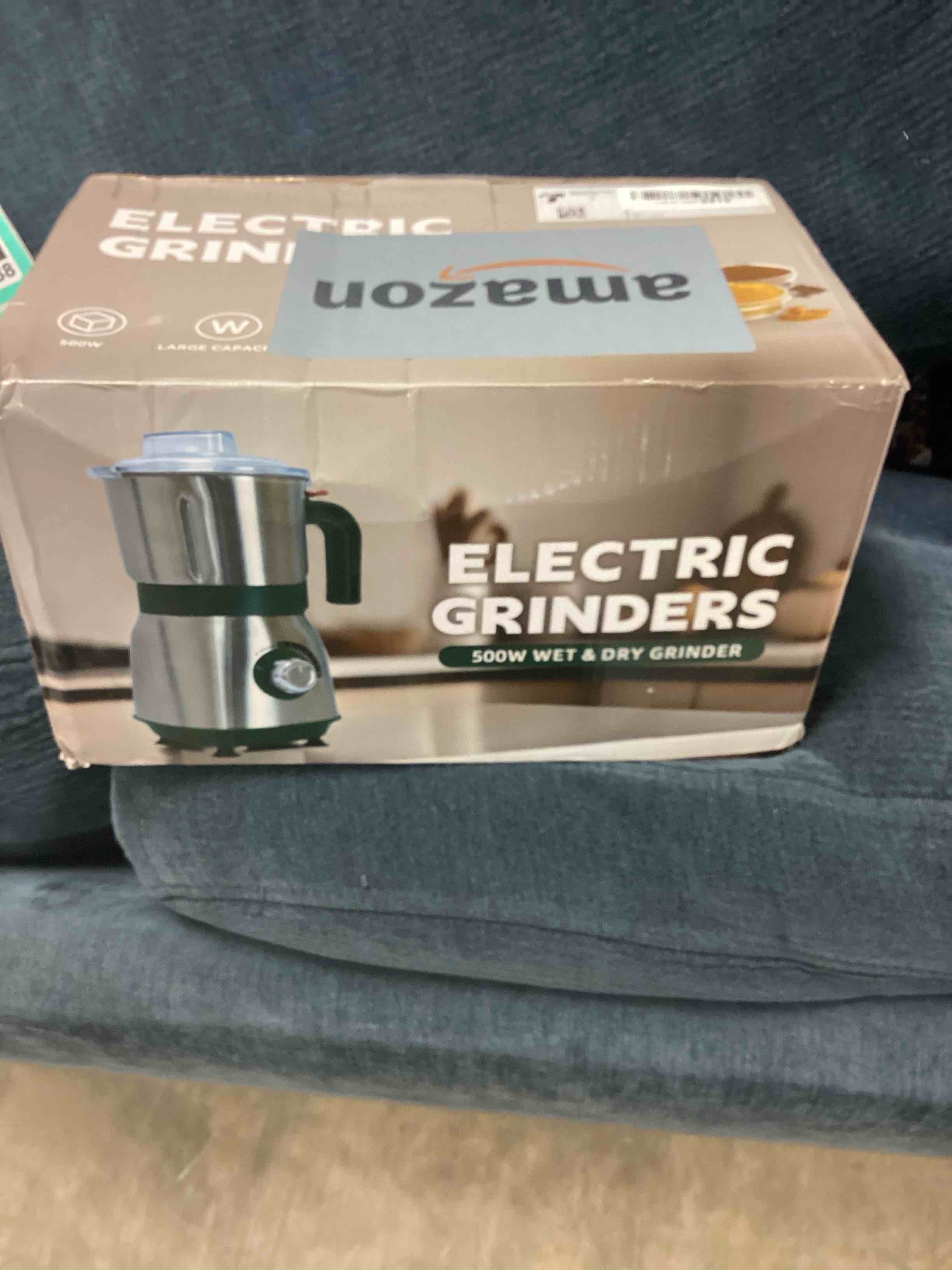 Condition photo showing New/Like New for Electric Spice and Nut Grinders - 3 Stainless Steel Blades, 1 Filter, 1 Brush - 500W Grinder for Kitchen Dry Use (Black)