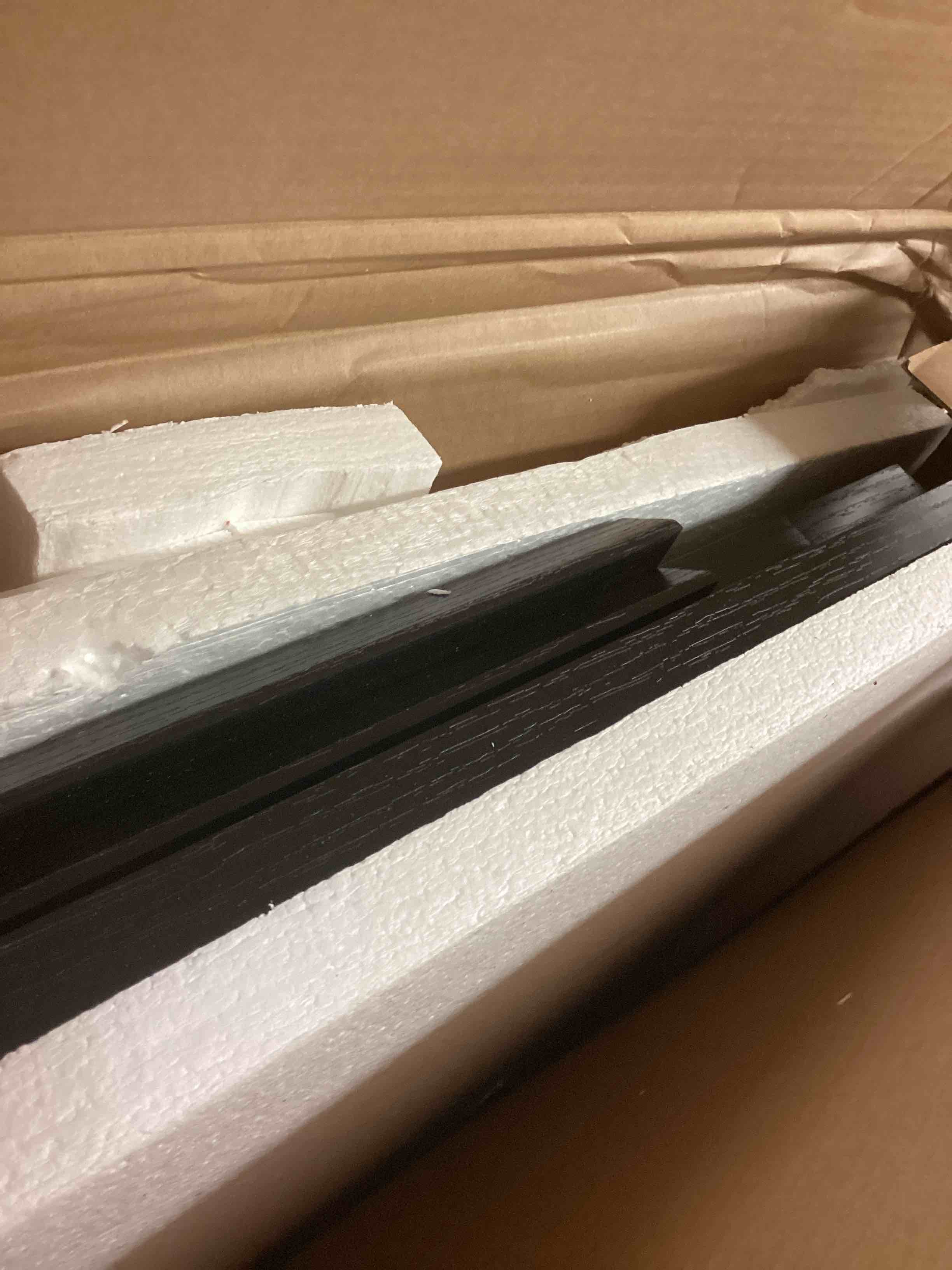 Condition photo showing Good Condition for Hailey Home Modern MDF Black Grain 47.5-in W x 15-in H Coffee Table