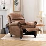 34.6” Wide Classic and Overstuffed Soft Pushback Recliner with Rivet