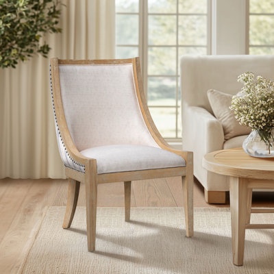 Martha Stewart Elmcrest Wood Upholstered Dining Chair with Nailhead Trim