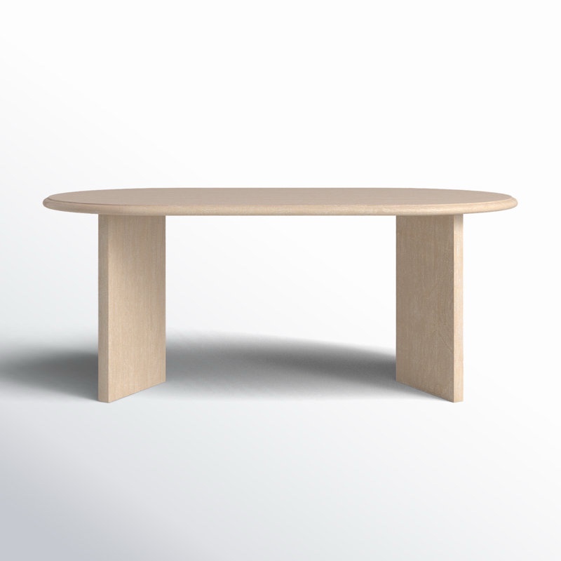 Brix Oval Solid Wood Base Dining Table
