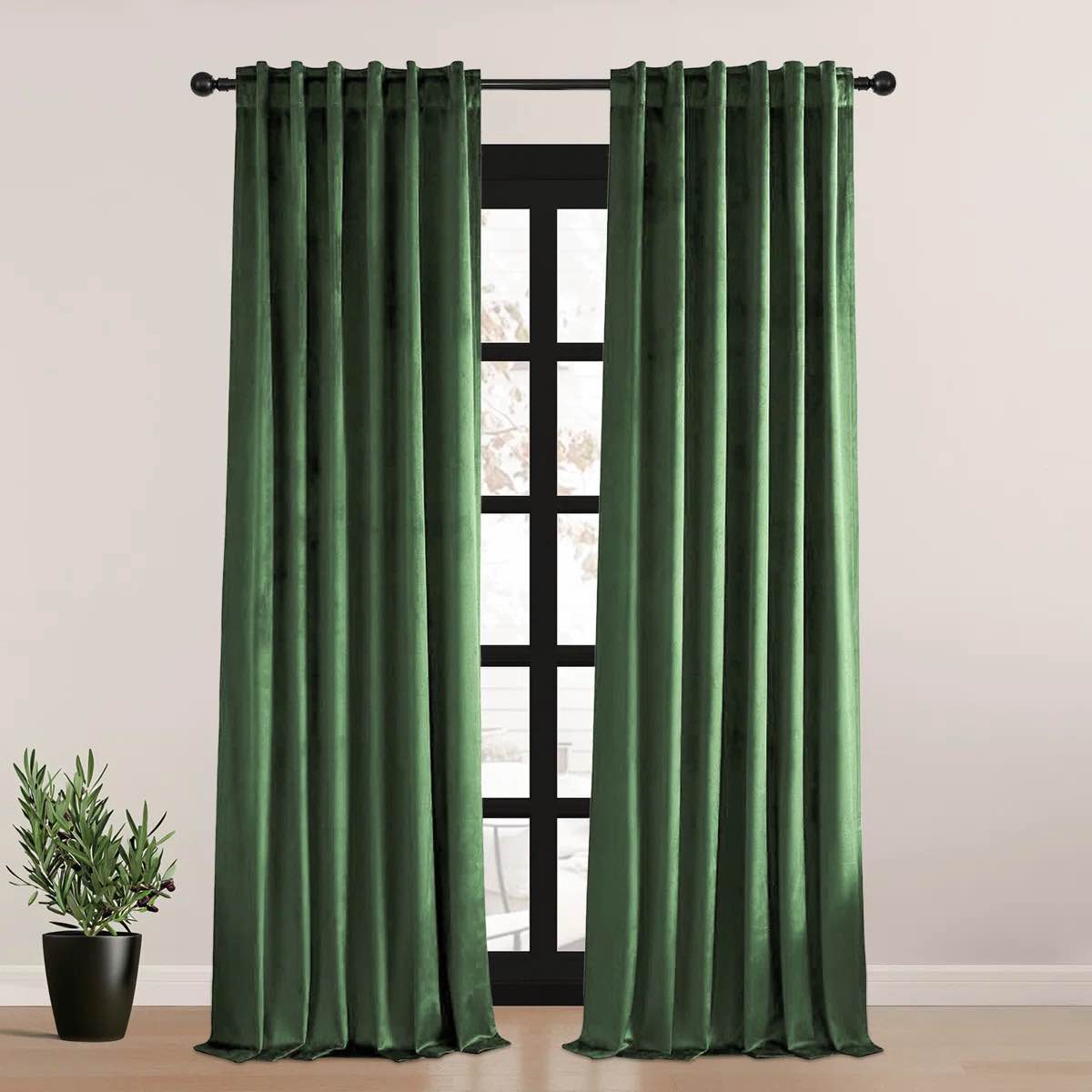 ike solid 70%-85% blackout rod pocket back curtain panels (set of 2)