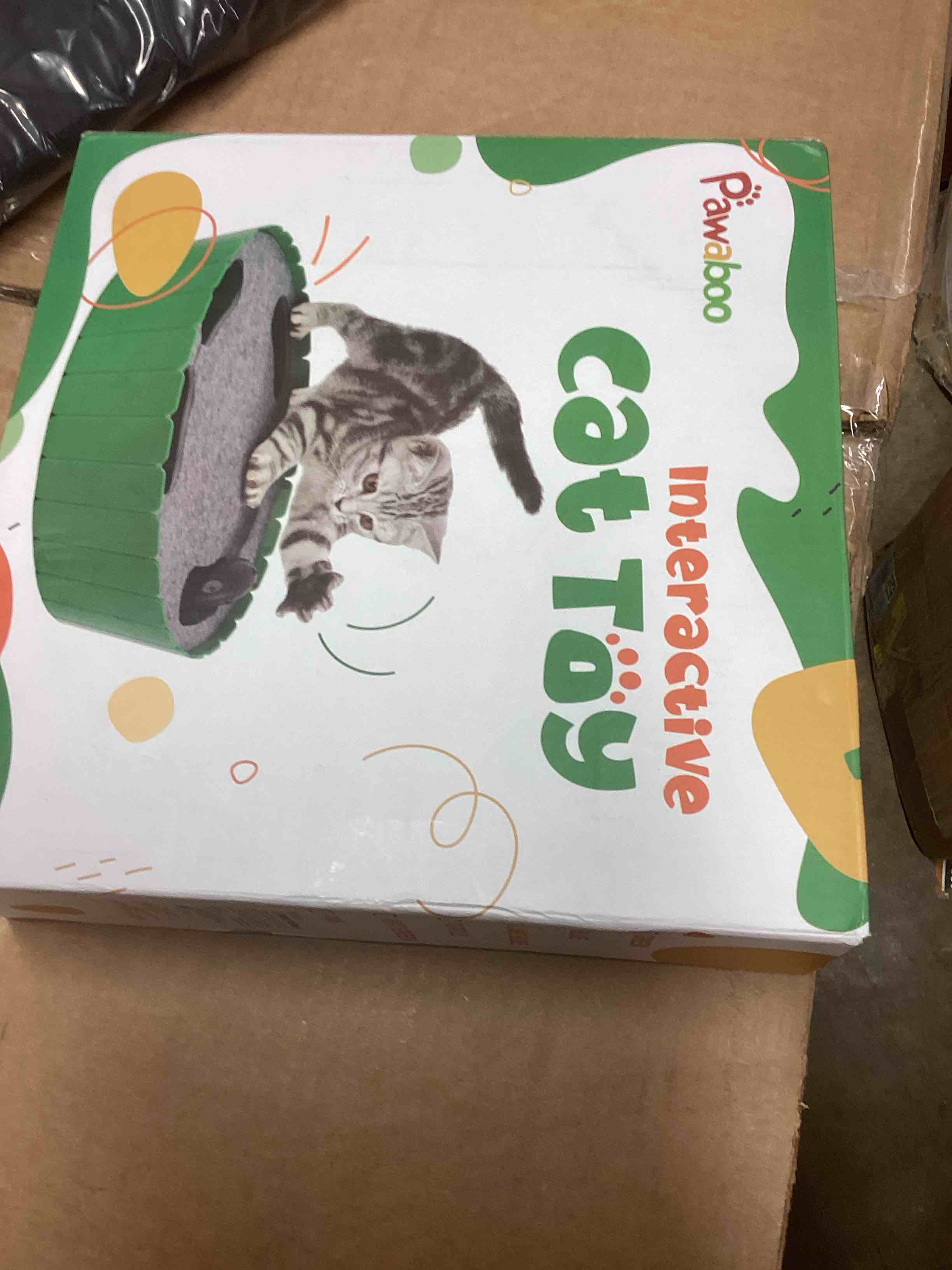 Condition photo showing New/Like New for Pawaboo Interactive Cat Toy with Running Mouse, Electronic Motion Cat Toy Automatic Teaser for Indoor Cats, Pop and Play Hide Seek Cat Toys Hunting Mouse for Pet Cat Kitten Play Fun Exercise, Green A-Green