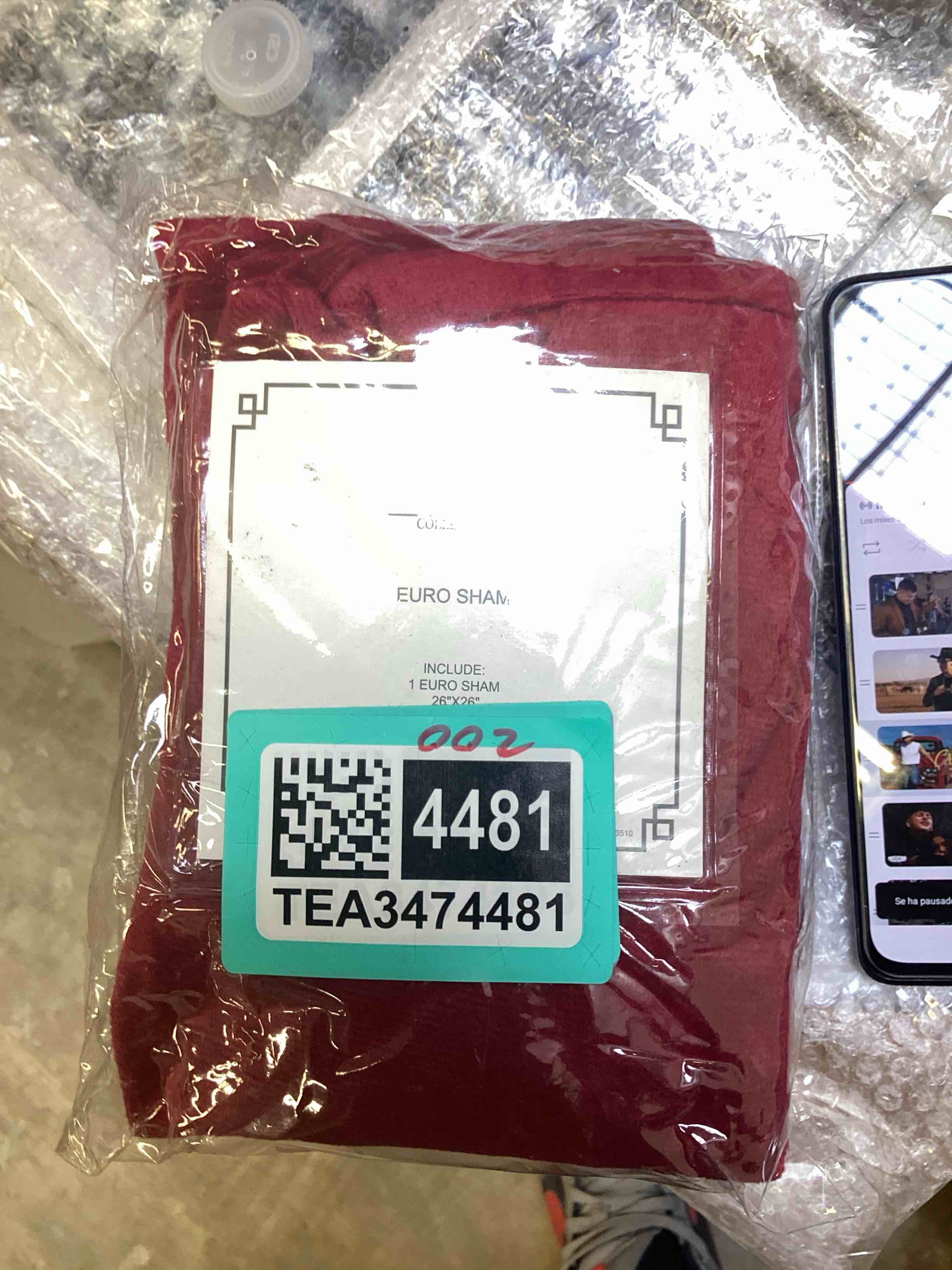 Condition photo showing New/Like New for EVOLIVE Soft Micromink, Faux Fur, Faux Velvet Euro Sham Cover Pillowcase Replacement with Zipper Closure (26"x26" Euro Sham, Wine) 26" x 26" (Pack of 1) Wine