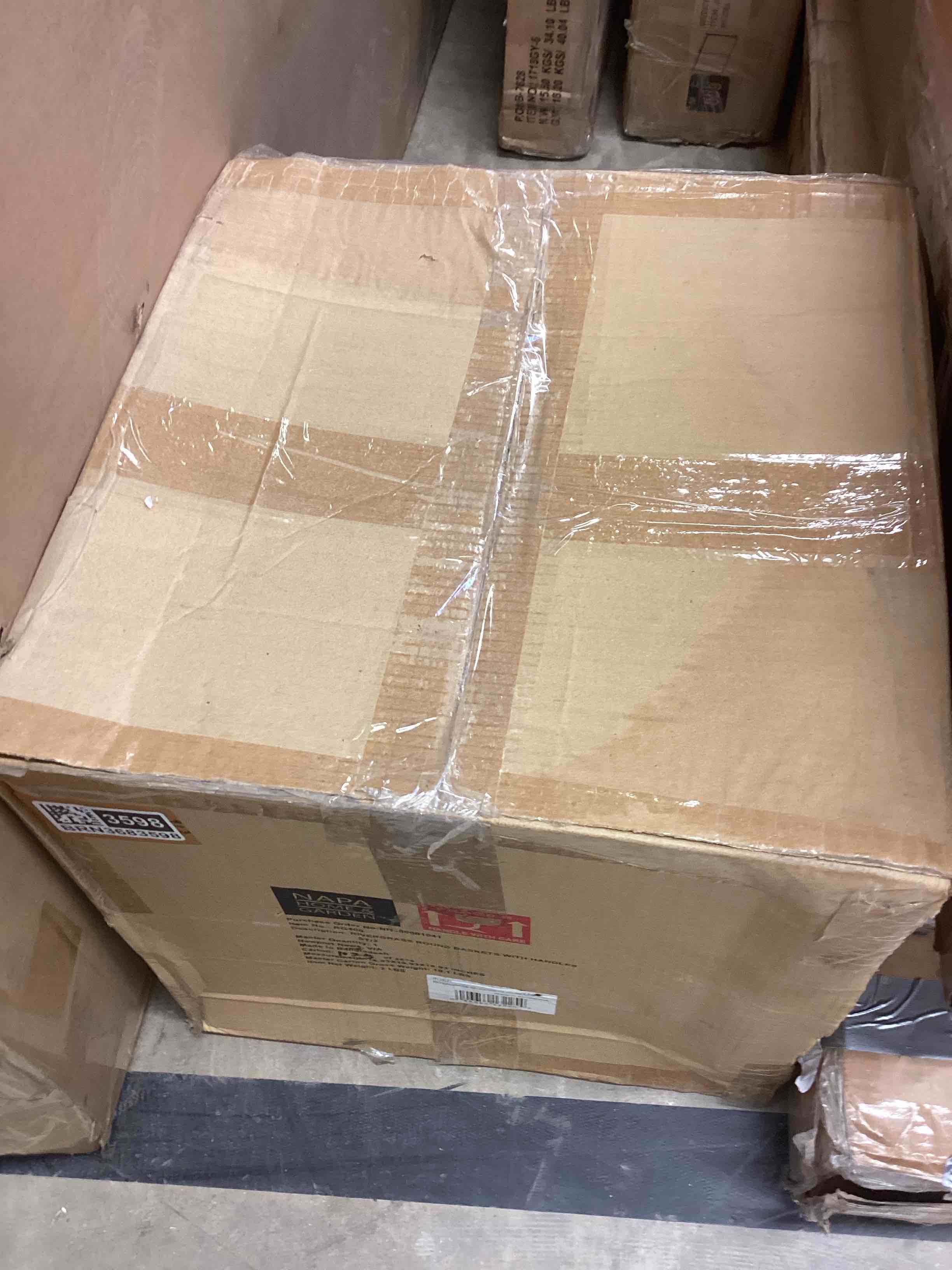 Condition photo showing Good Condition for Napa Home & Garden RIVERGRASS Hand-Woven Round Baskets with Handles Set of 3 - Natural Sustainable Storage Baskets for Home & Office Decor White