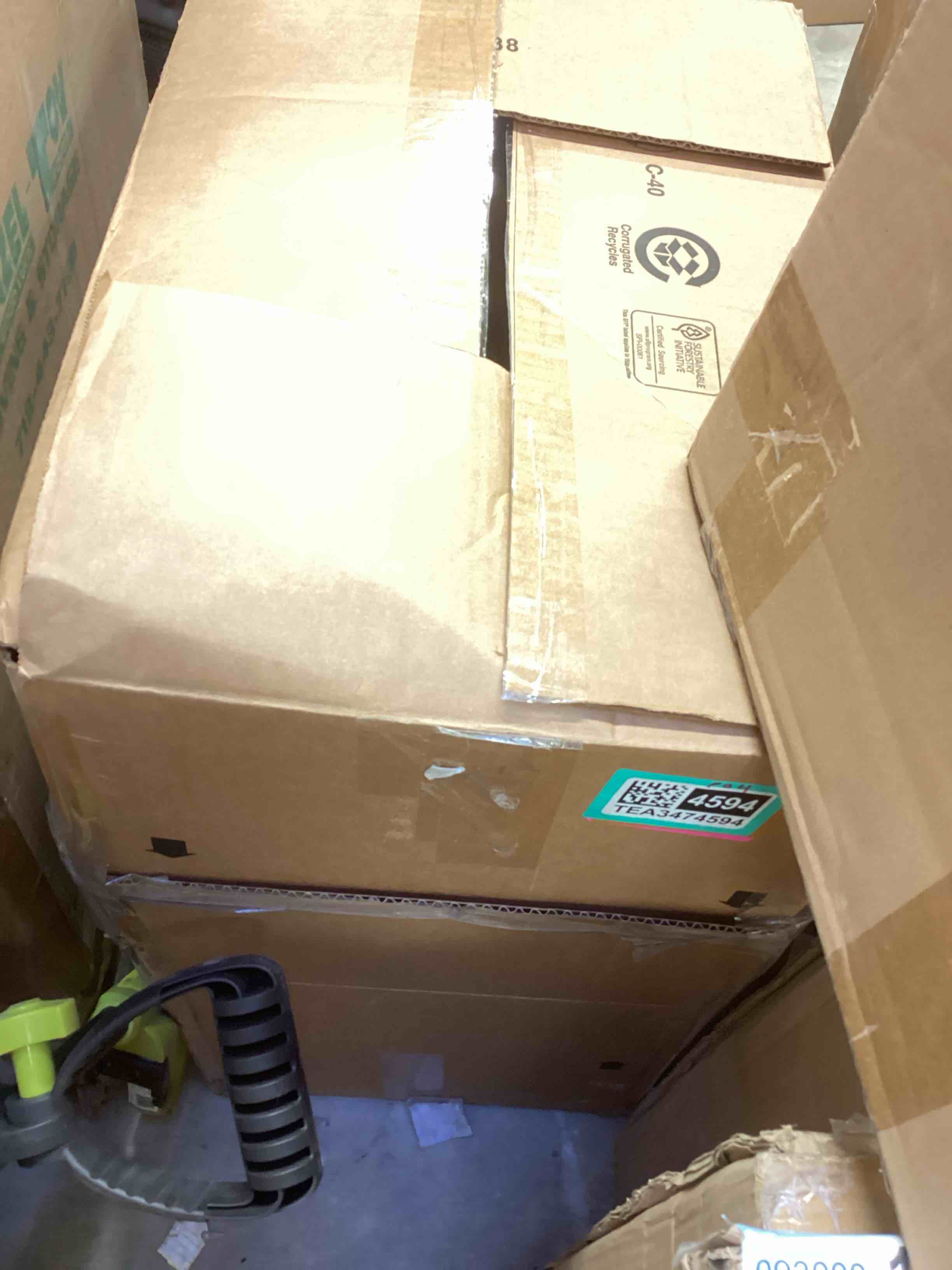 Condition photo showing Good Condition for ElephantStock - Crescendo Wall Art - Horizontal Multi Panel Canvas - 3 Piece Living Room Wall Decor - Painting Strokes And Lines Multi Piece Wall Art - Blue And Brown Decor by Nan 