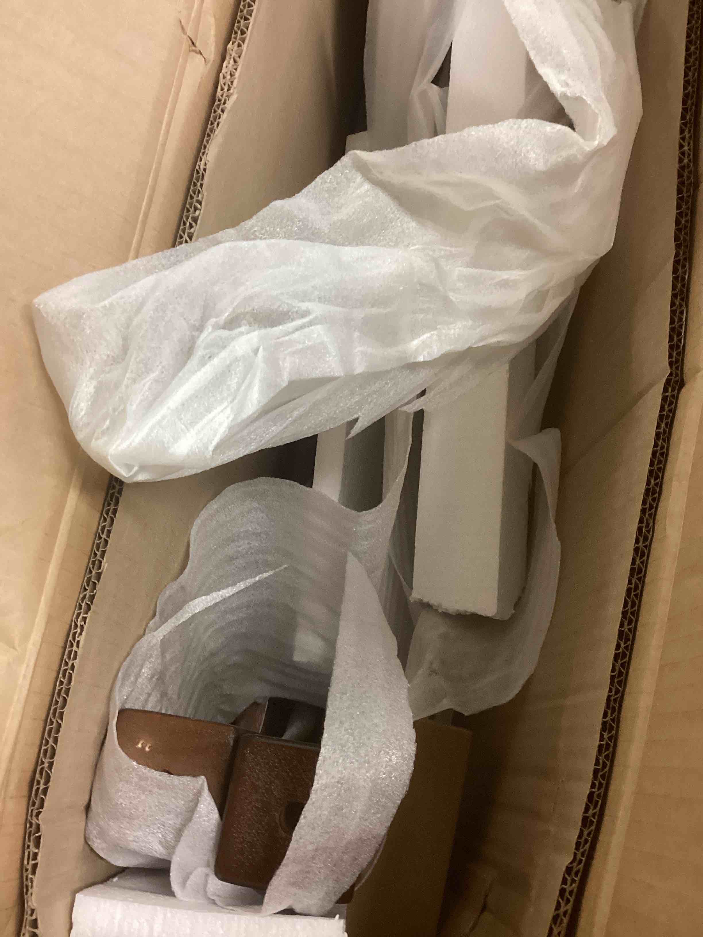 Condition photo showing As Is for AFI Furnishings Columbia Walnut Full Over Full Bunk Bed(Incomplet)