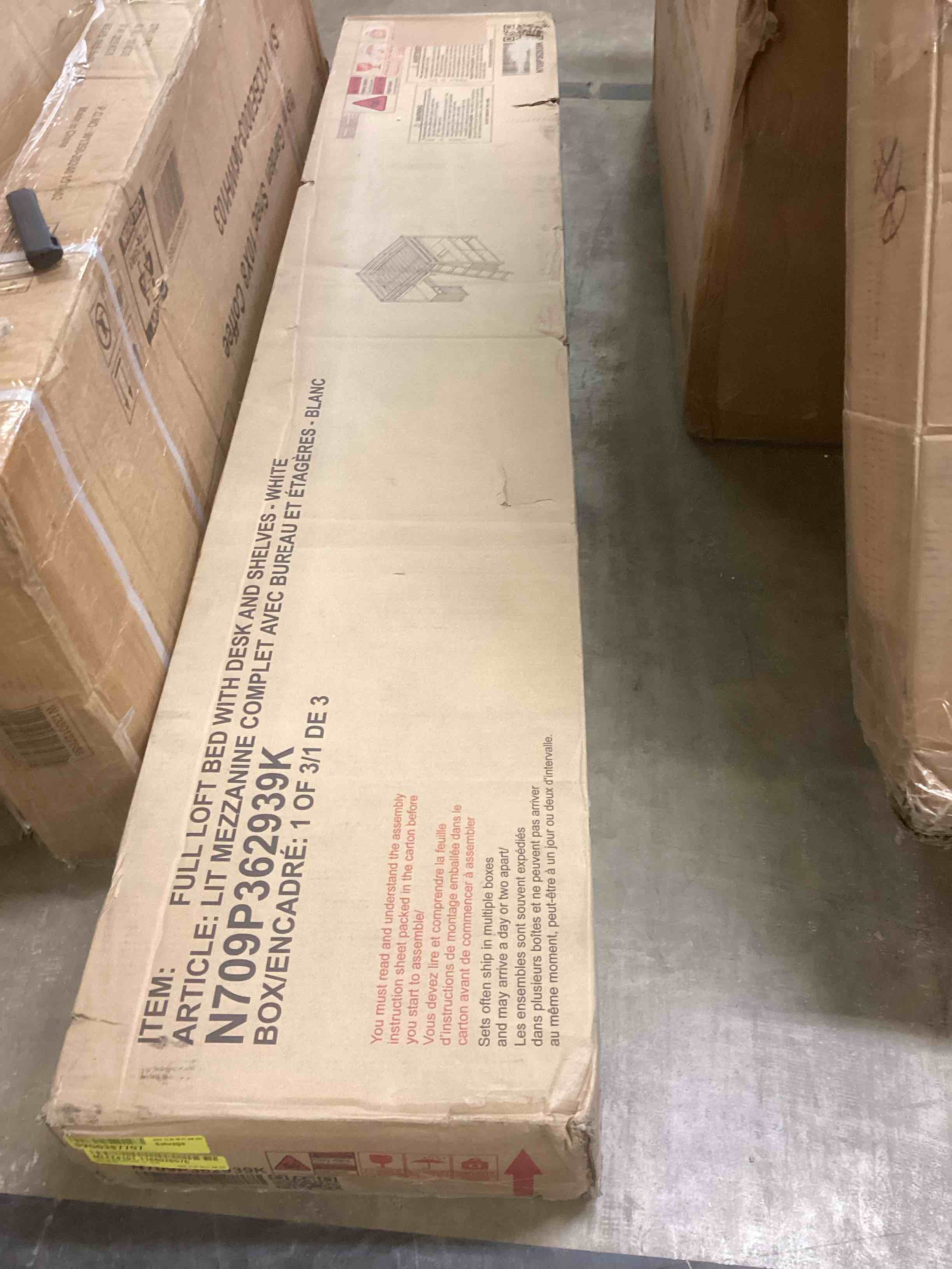 Condition photo showing New/Like New for Kids Loft Bed With Built-In-Desk White (Box 1 of 3)