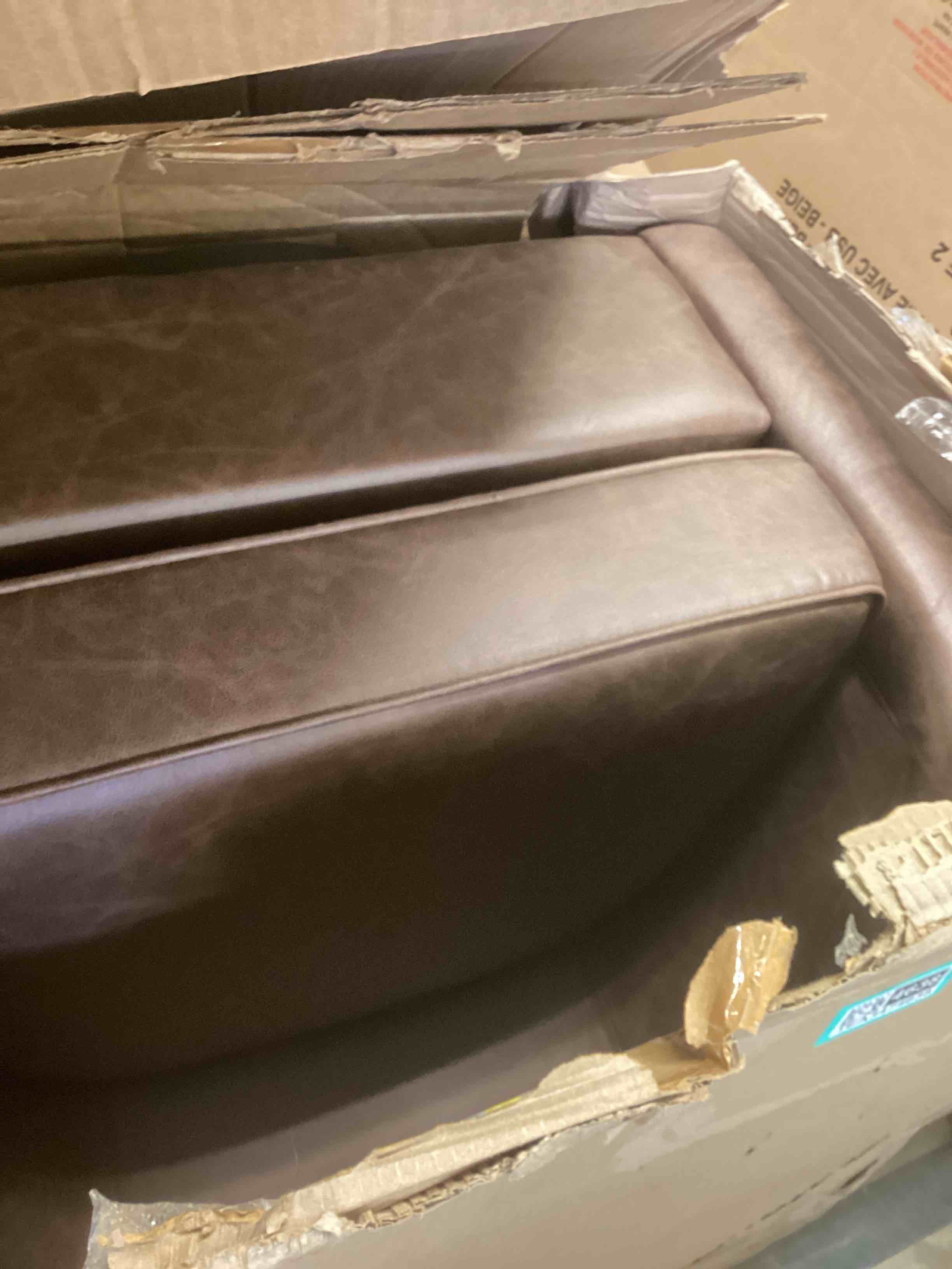 Condition photo showing Good Condition for Kiersten Faux Leather Swivel Barrel Chair