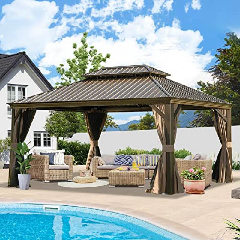 (Box 5/6)All-weather Gazebo Aluminum Elegant Design For Backyard Events