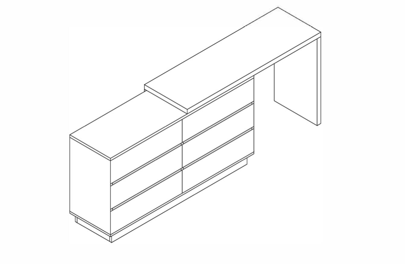 2046 Multi function desk white(Incomplet box 2/2)