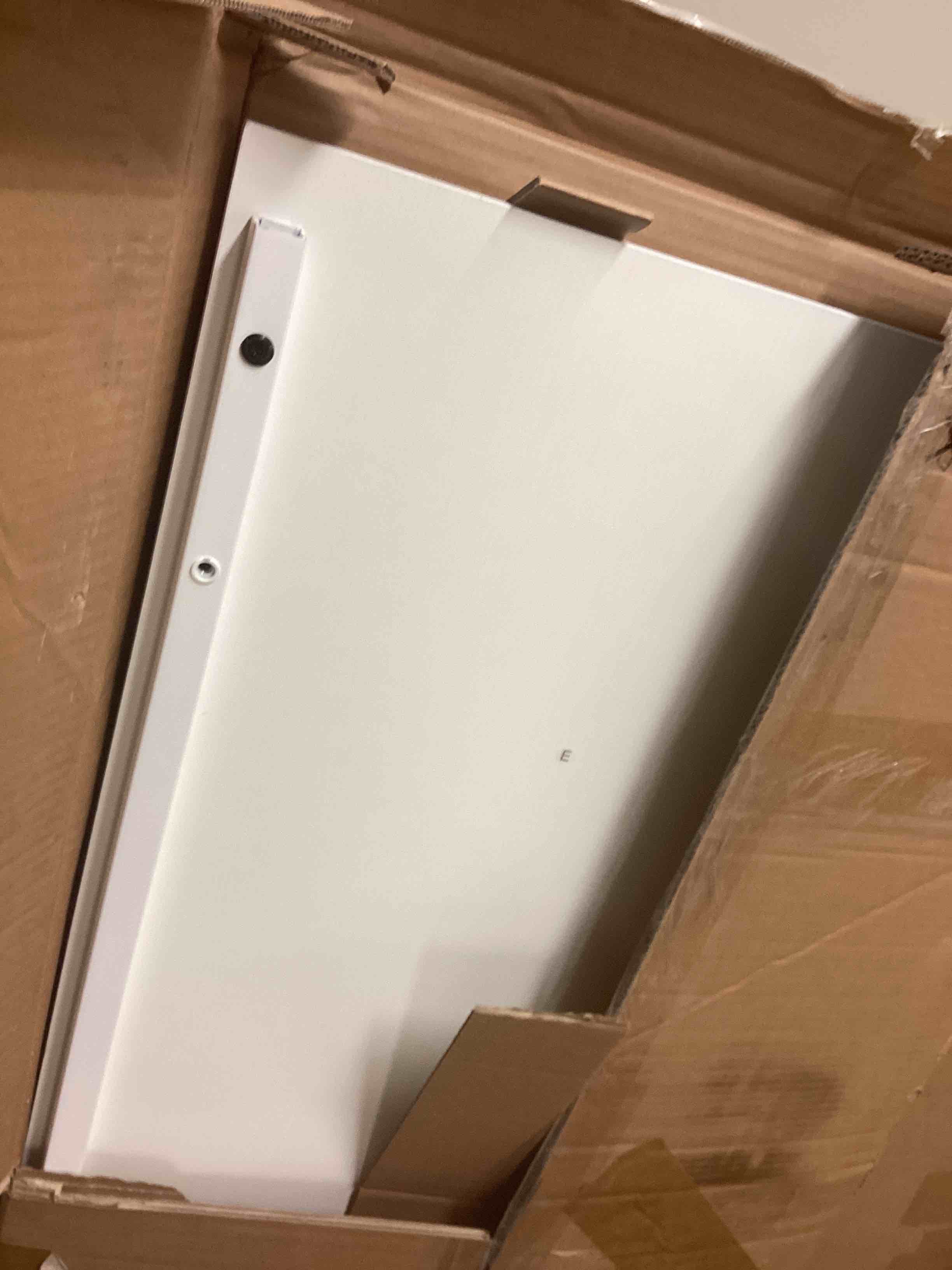 Condition photo showing As Is for Writing Desk With Power Whote